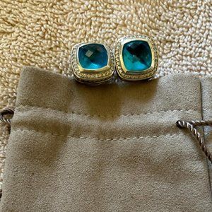 David Yurman Diamond Blue Topaz Earrings